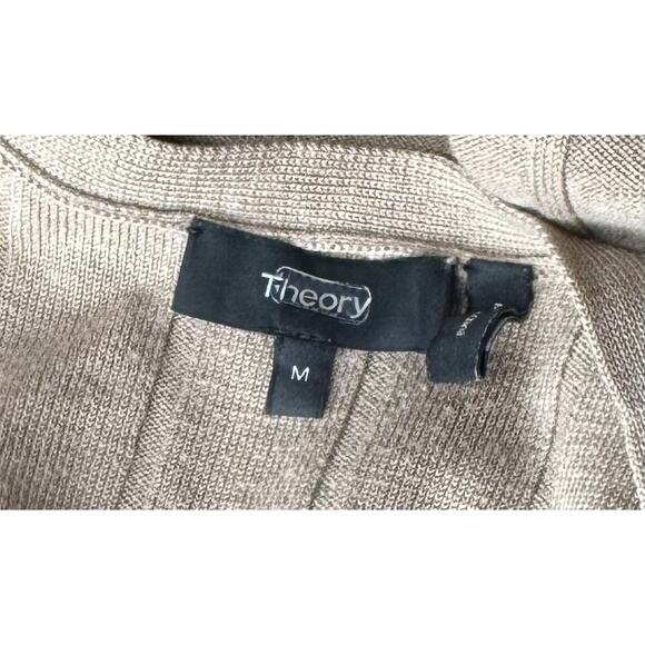 Theory Tan Wide Ribbed Cardigan M - Picture 13 of 13